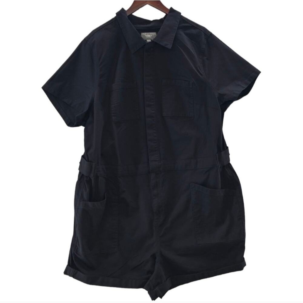 NWT Torrid Shorts Jumper Womens Size 18 Lightweight Twill Black Stretch Coverall